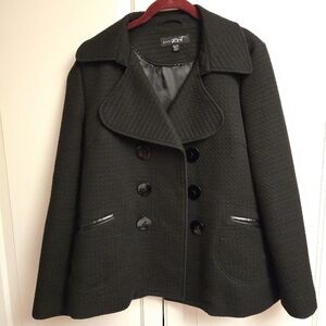 Black Double-Breasted Women's Jacket
